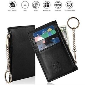 Credit Card Holder Wallet With Keyring